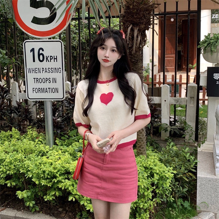 Áo Thun Tay Ngắn Dáng Rộng Thiết Kế Ngọt Ngào Thời Trang Cho Nữ