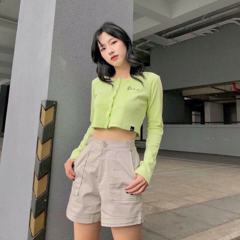 Áo croptop nữ tay dài , from rộng, freesize , thun cotton mềm mịn