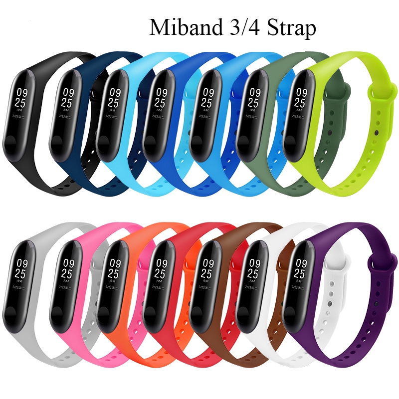 Dây đeo đồng hồ silicone thay thế cho xiaomi mi band 3 &amp; 4