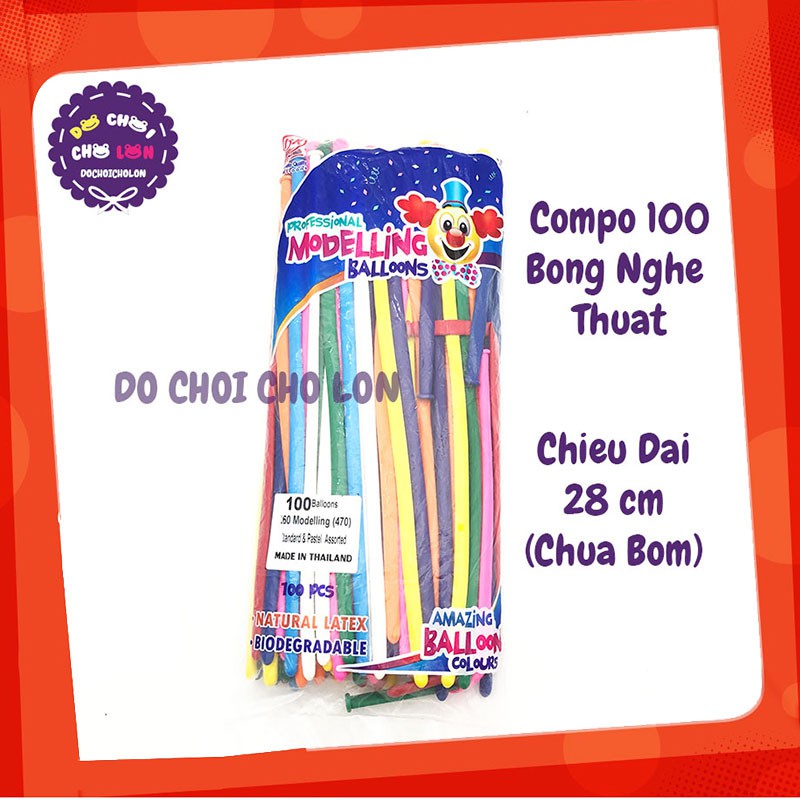 Bộ 100 bong bóng dài tạo hình nghệ thuật Thái Lan - Bóng tạo hình cho bé