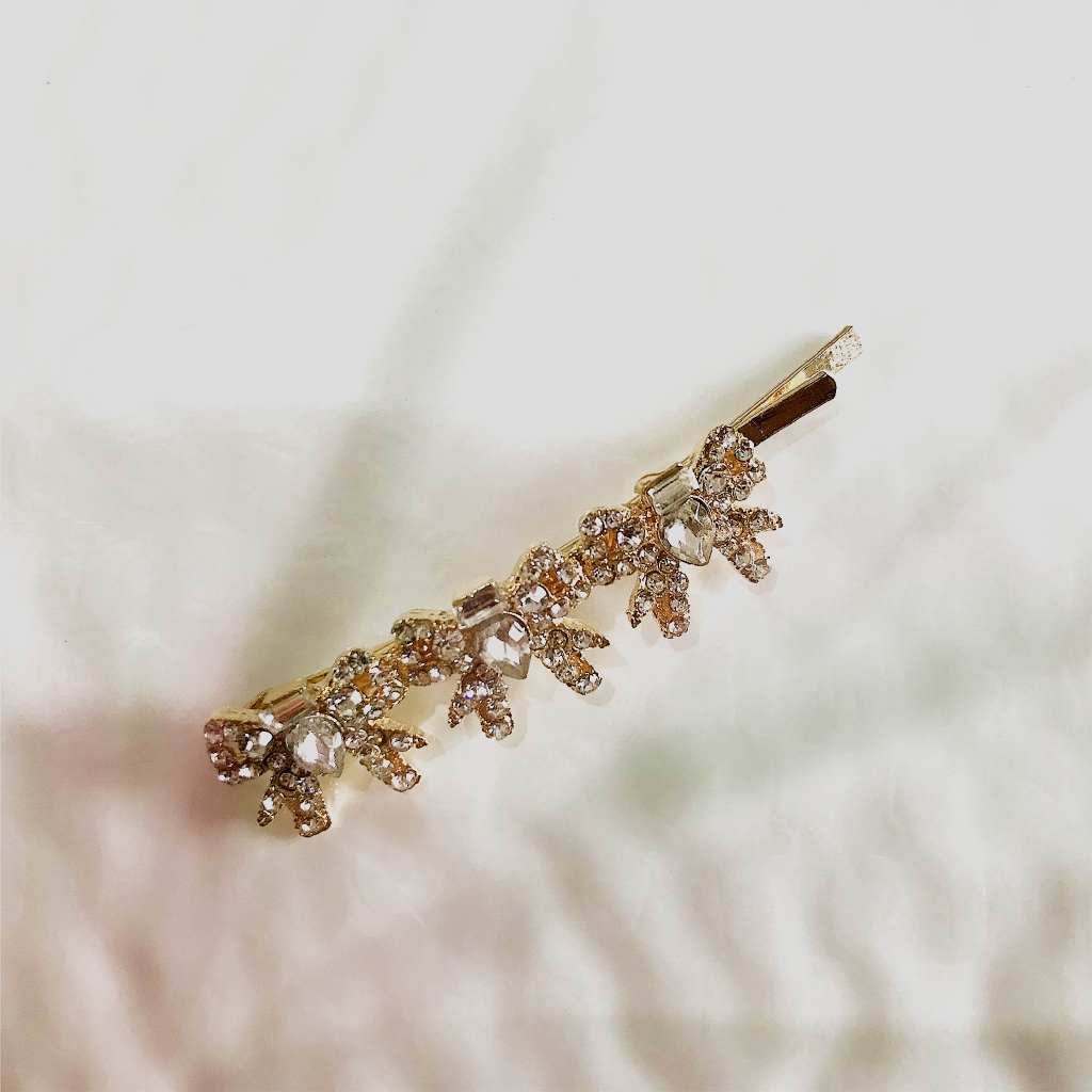 Kẹp tóc kiểu nơ đính đá phong cách Âu Mỹ ngọt ngào dễ thương