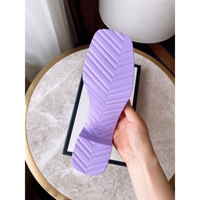 Guốc thời trang nữ mũi vuông gót 5,5cm quai ngang Gucci GC