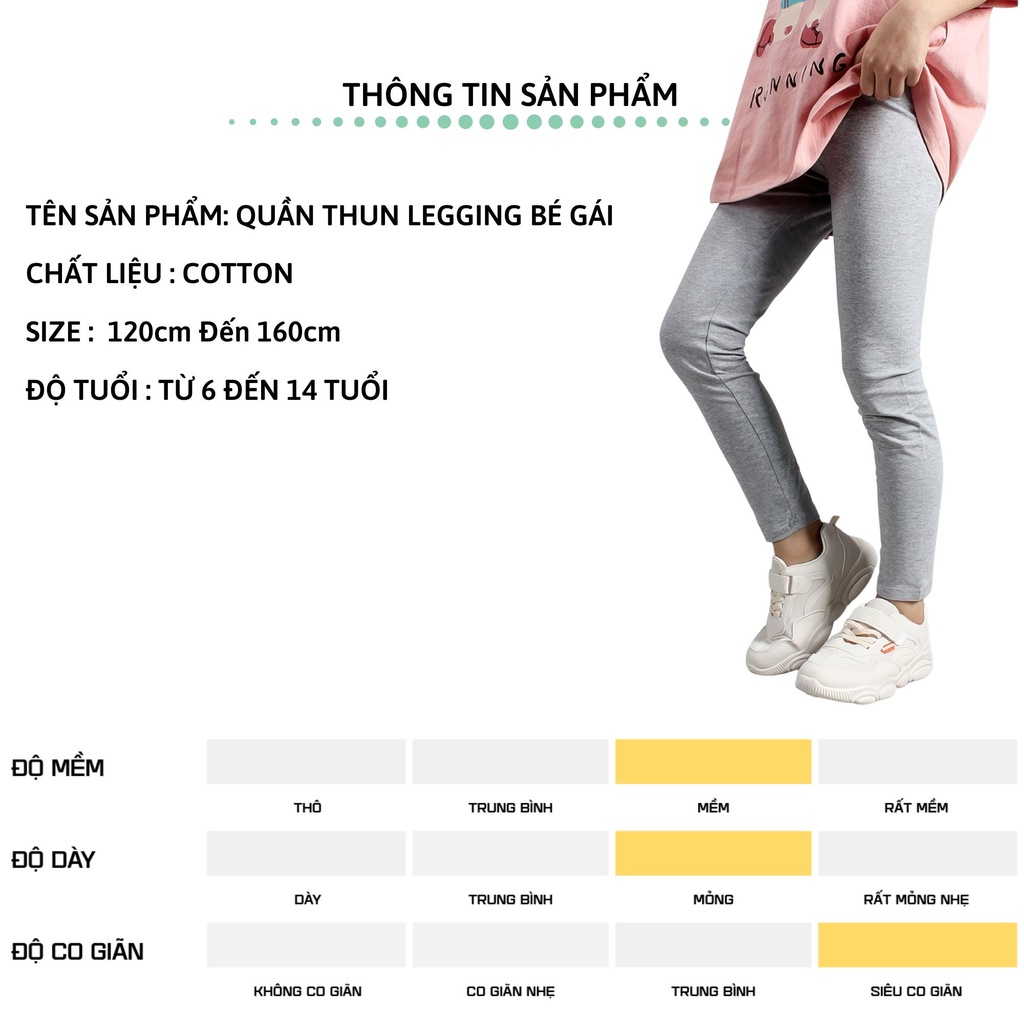Quần legging bé gái 27Kids AKLAowkulae Quần thun mỏng nữ size đại cho trẻ từ 4-14 tuổi GLPL5