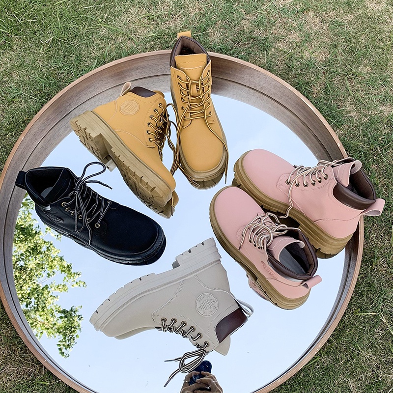 Giày Bốt Martin Bằng Da Chống Trượt Chống Thấm Nước Thiết Kế Mới Với 4 Màu Tùy Chọn