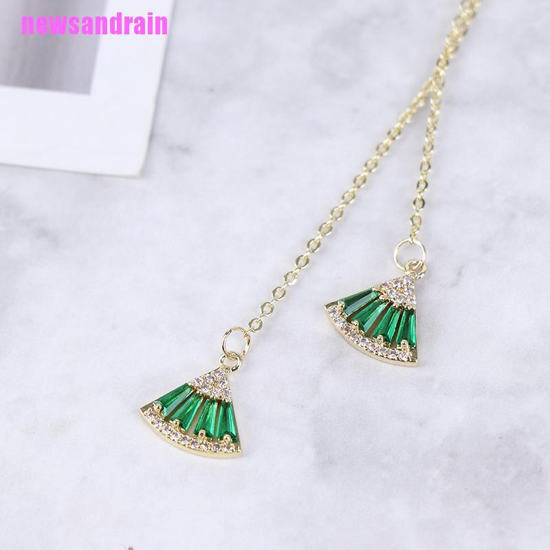 Vòng Cổ Choker Đính Đá Pha Lê Xanh Trắng Cổ Điển