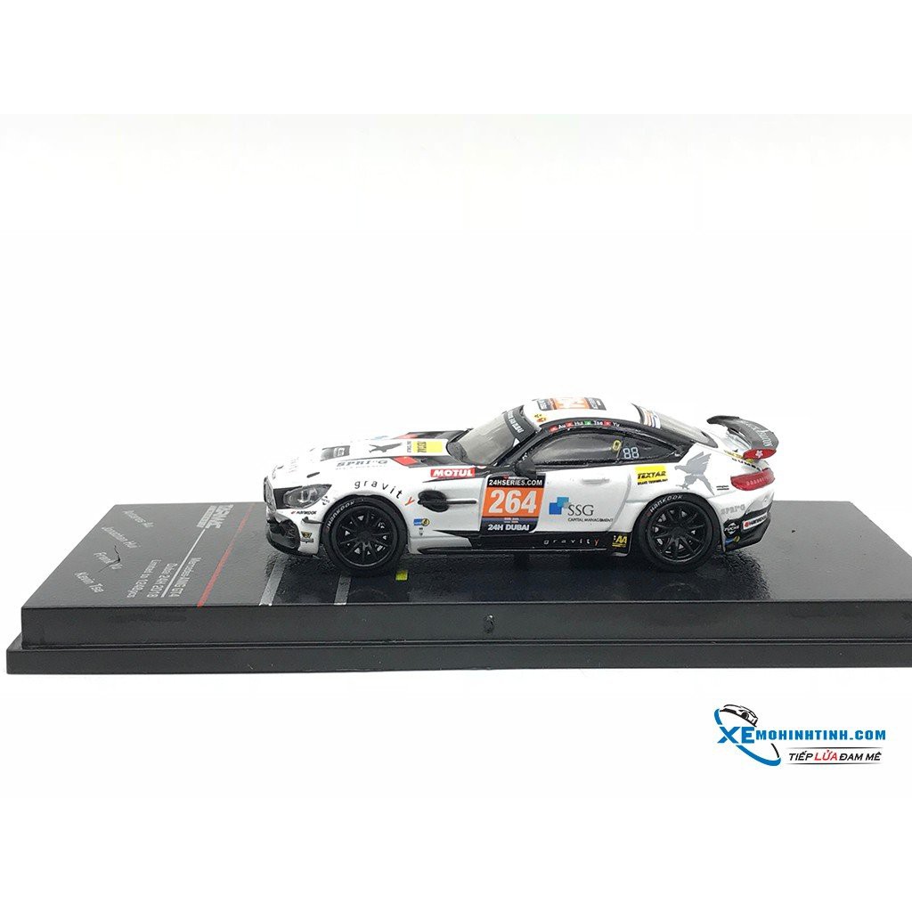 Xe Mô Hình Mercedes - AMG GT4 Dubai 24H 2018 1:64 Tarmac Works ( Trắng )