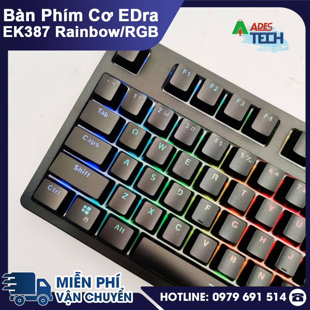 Bàn Phím Cơ EDRA EK387 V2 / Rainbow | Bàn Phím Cơ USB Huano Switch
