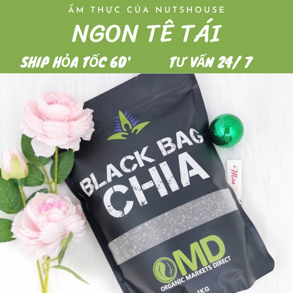 Hạt Chia Úc Black Bag Chia Nutshouse ,Giúp Tăng Cường Sức Khỏe,Hỗ Trợ Giảm Cân,Ăn Kiêng,Chống Lão Hóa Da,Loại 500g