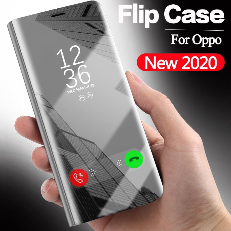 Bao da điện thoại mạ gương cho OPPO F5 F7 F9 F11 Pro A31 A83 A92 A5 A9 2020 Reno 3 A5S A3S