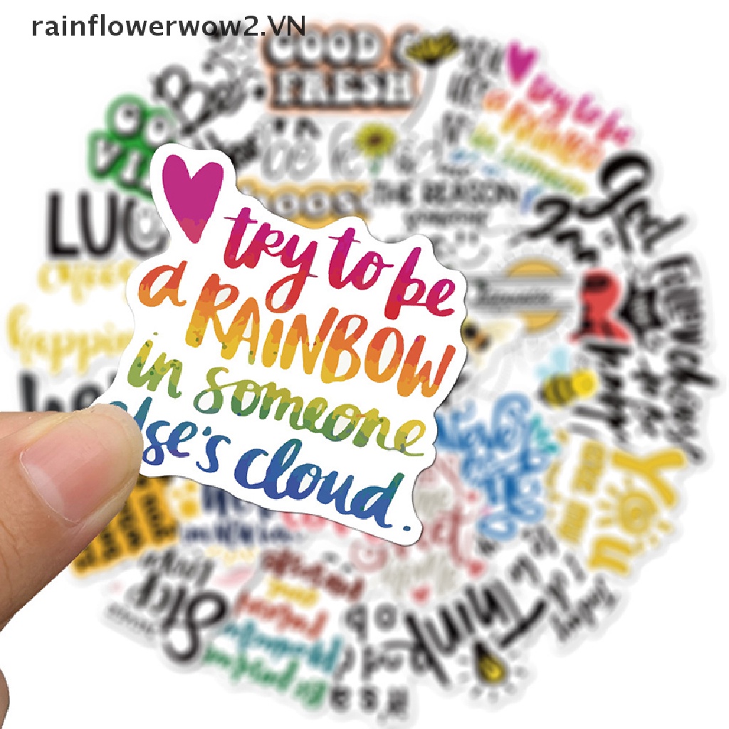 Bộ 50 Miếng Dán Bình Nước Vinyl Chống Thấm Nước