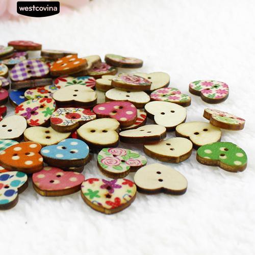 Set 100 Nút Gỗ 2 Lỗ Nhiều Màu Chuyên Dụng Cho Thợ May Vá