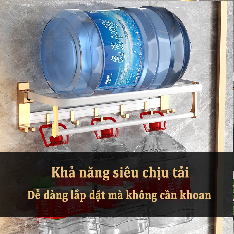 GuanChuang Kệ Nhôm Gắn Tường Không Cần Khoan Đa Năng Màu Trắng / Vàng Cho Nhà Tắm