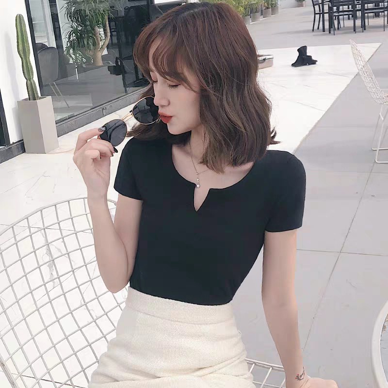 ÁO CROPTOP CỔ V BOZIP ULZZANG