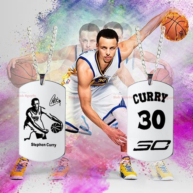 Vòng cổ bóng rổ dây chuyền Thẻ Bài Lính thép Titan không gỉ Curry Kyrie Irving Lebron James Rose /////