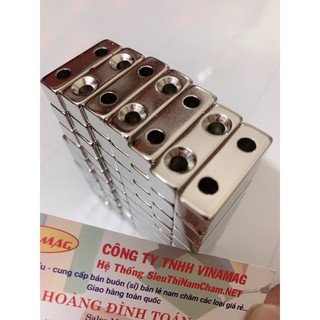 Nam châm 30 x10 x10mm có 2 lỗ vát