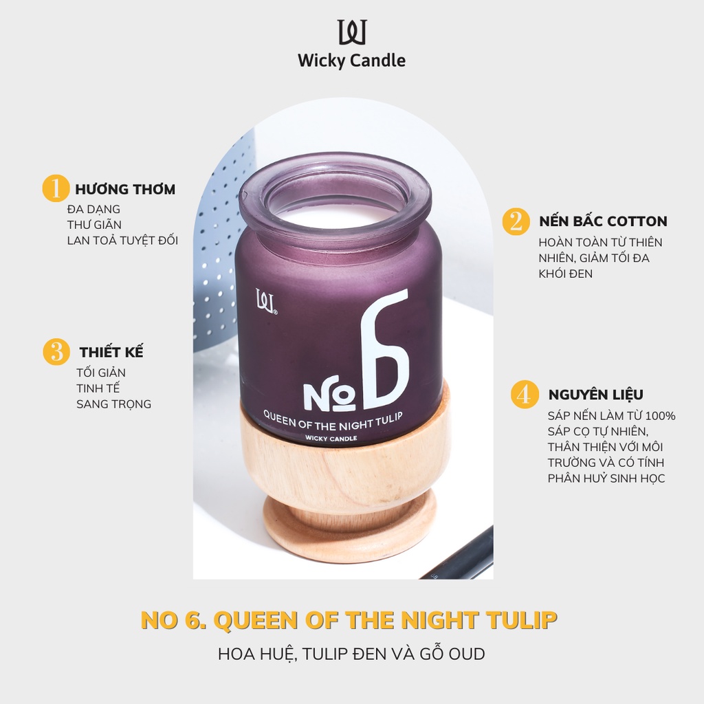 Wicky Candle - Nến Thơm No6: QUEEN OF THE NIGHT TULIP 9oz