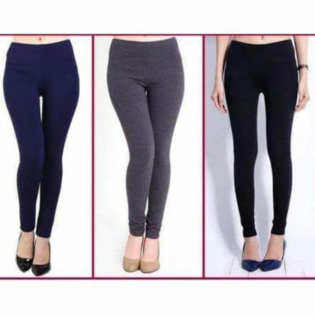 Quần LEGGING S3LEGG01CBT Quần Nữ Nâng Mông Lưng Cao Dáng Đẹp Chất Liệu Vải Cotton 100% Đen Xanh Xám (45-65kg)