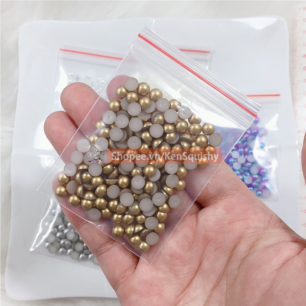 Hạt Nửa Ngọc Trai 10gram Trang Trí Phụ Kiện Handmade DIY Khung Ảnh In Dấu Tay Chân Cho Bé