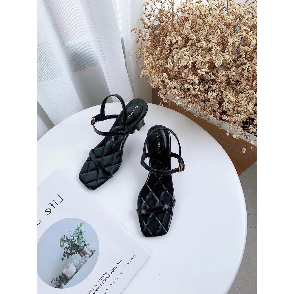 Sandal da mẫu hot gót nhọn sang chảnh lắm cao 5cm-A76