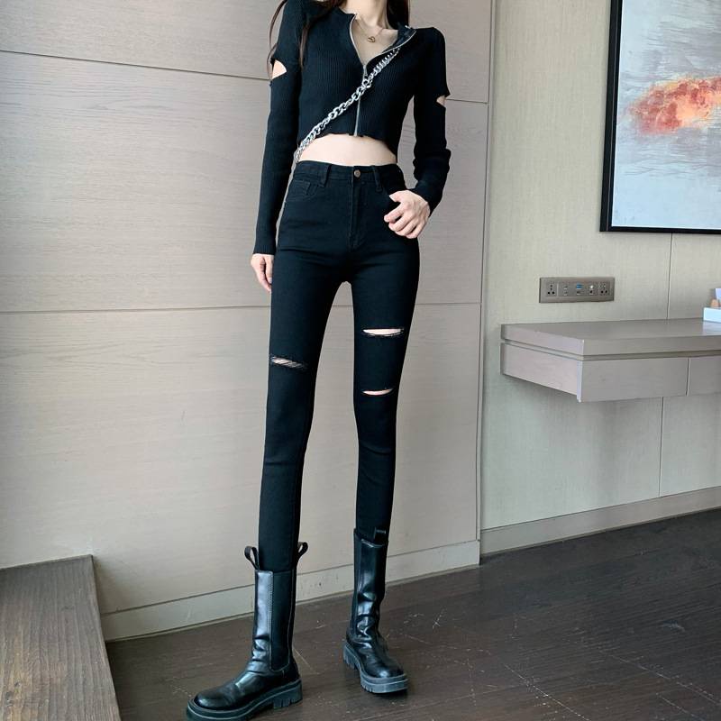 Quần Skinny Jeans lưng cao thời trang mùa hè cho nữ