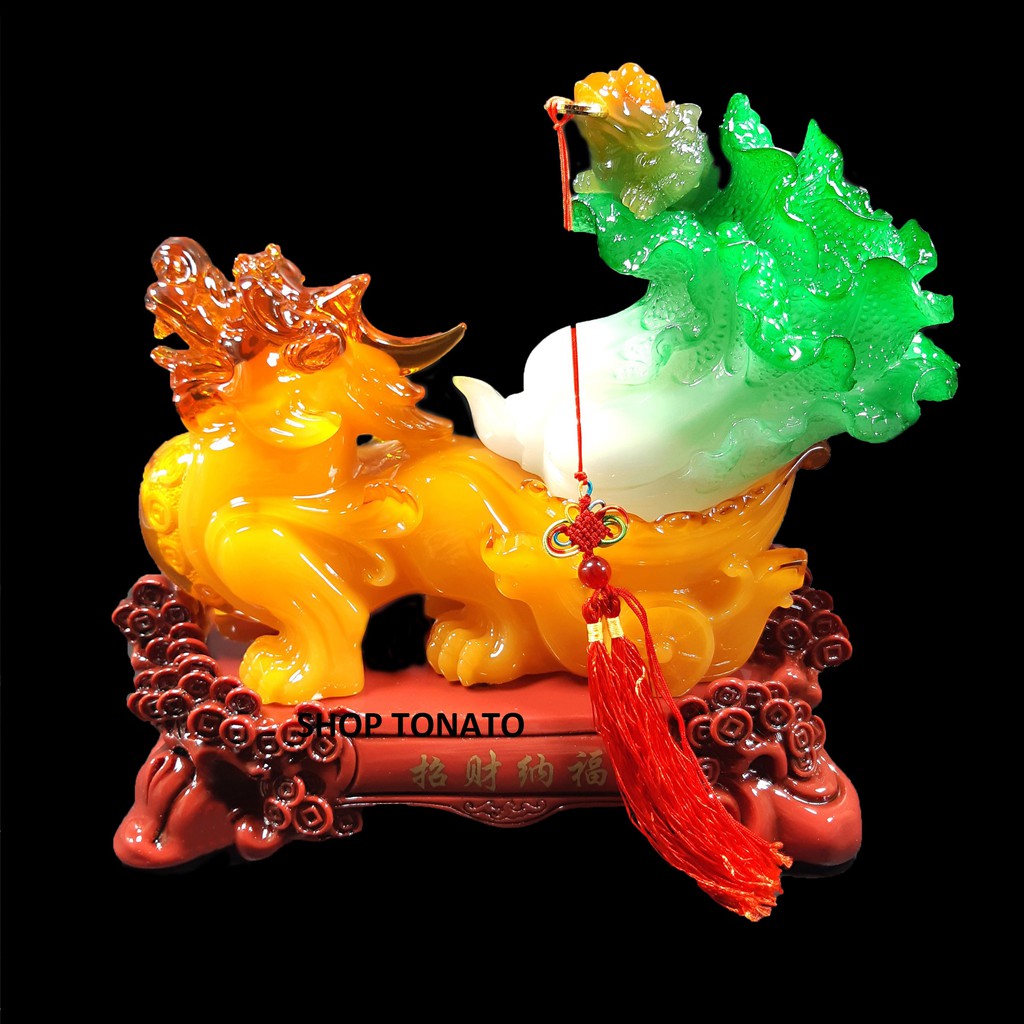 TỲ HƯU PHONG THỦY KÉO BẮP CẢI WM833,WM833ML XANH CAO 23CM | BigBuy360 - bigbuy360.vn