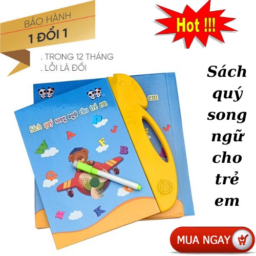 Sách nói thông minh điện tử song ngữ Anh-Việt  cho bé đọc hát kể chuyện, cho bé học tiếng anh- tiếng việt - toán.