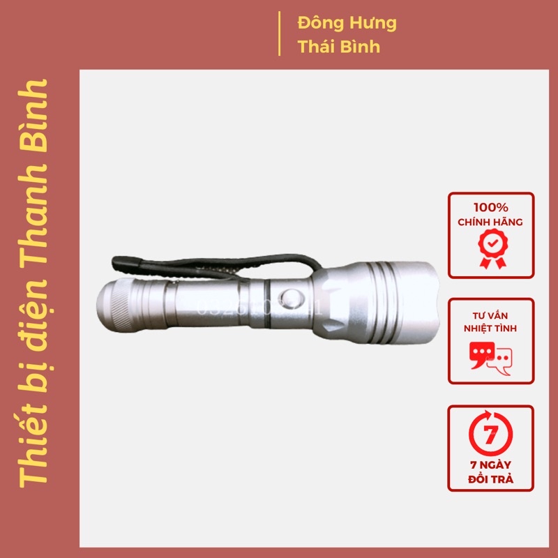 Đèn pin nhôm cầm tay siêu sáng 3 chế độ pin 2200 mAh