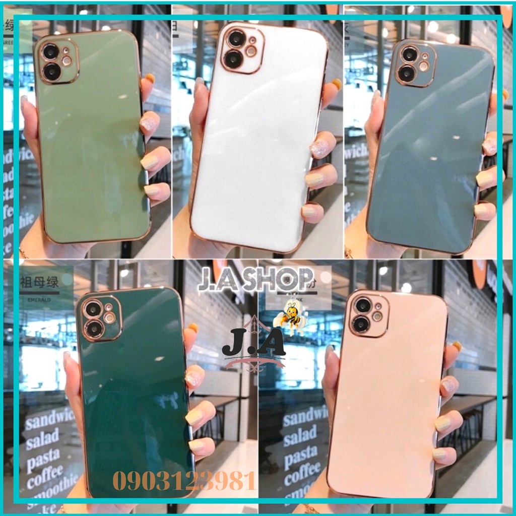 Ốp Lưng Dẻo Viền Vàng Sang Trọng cho iPhone 6/6s/6P/7/8/7plus/8P/x/xs/xs max/xr/11 pro/11 6.1'/11promax, 12, 12promax