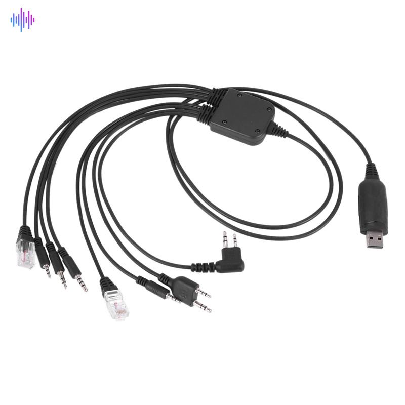 Dây Cáp Lập Trình USB 8 Trong 1 Tương Thích Bộ Đàm Motorola Kenwood ICOM TYT QYT Radio