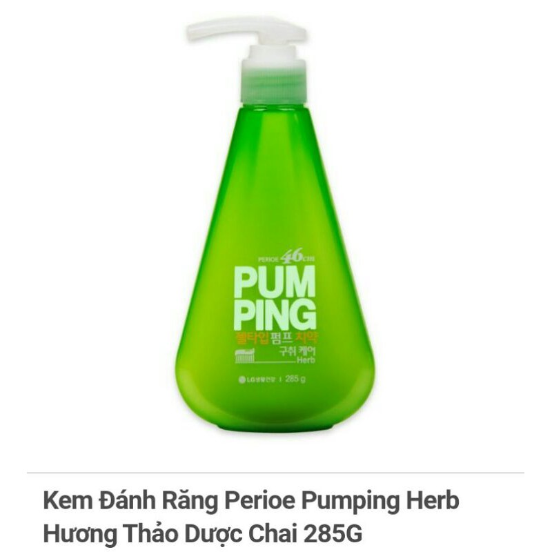 Kem Đánh Răng Perioe Pumping Citrus Hương Cam/ bạc hà/ thảo dược Chai 285G