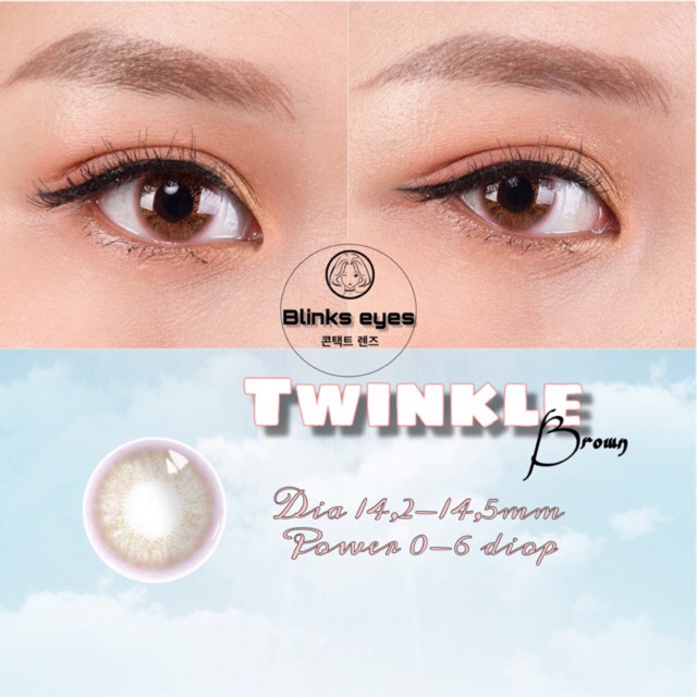 Twinkle brown ( 0-6 diop ) - note độ cận - lens kính áp tròng