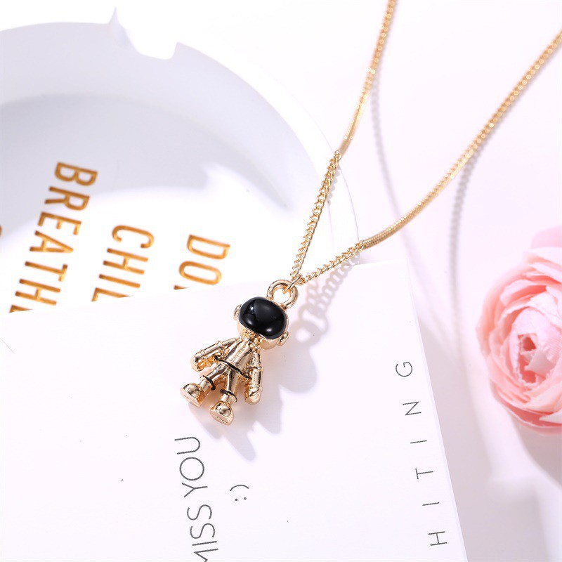 Vòng Cổ Mặt Hình Phi Hành Gia Bằng Kim Loại Cá Tính Cho Cặp Đôi