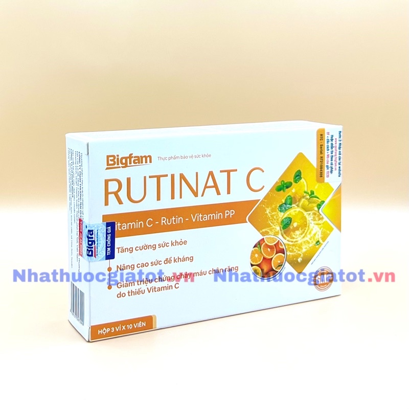 [Vỉ 10 Viên] RUTINAT C BIGFAM Bổ Sung Vitamin C Hỗ Trợ Tăng Cường Sức Đề Kháng Cho Cơ Thể