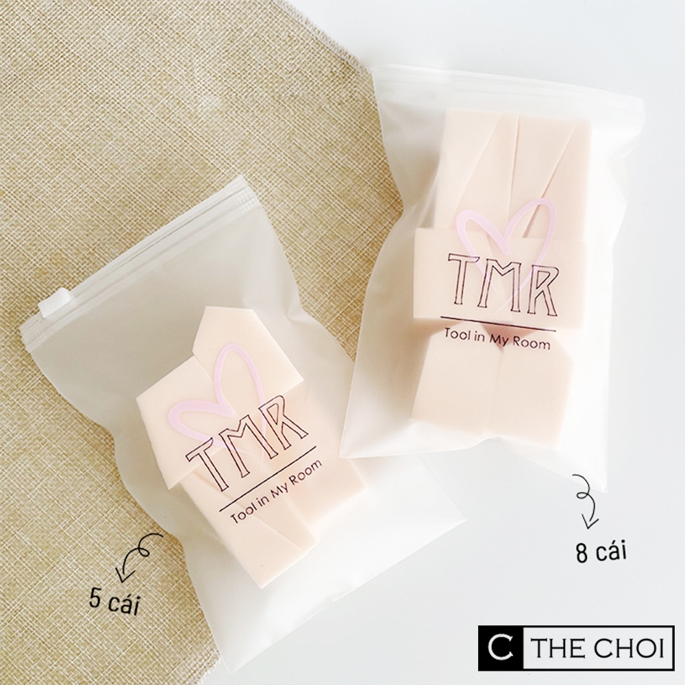 Bông mút tán kem nền TMR makeup, hinh thù 3D tán kem đến vùng nhỏ nhất - Lựa chọn Combo 3,5 hoặc 8 miếng