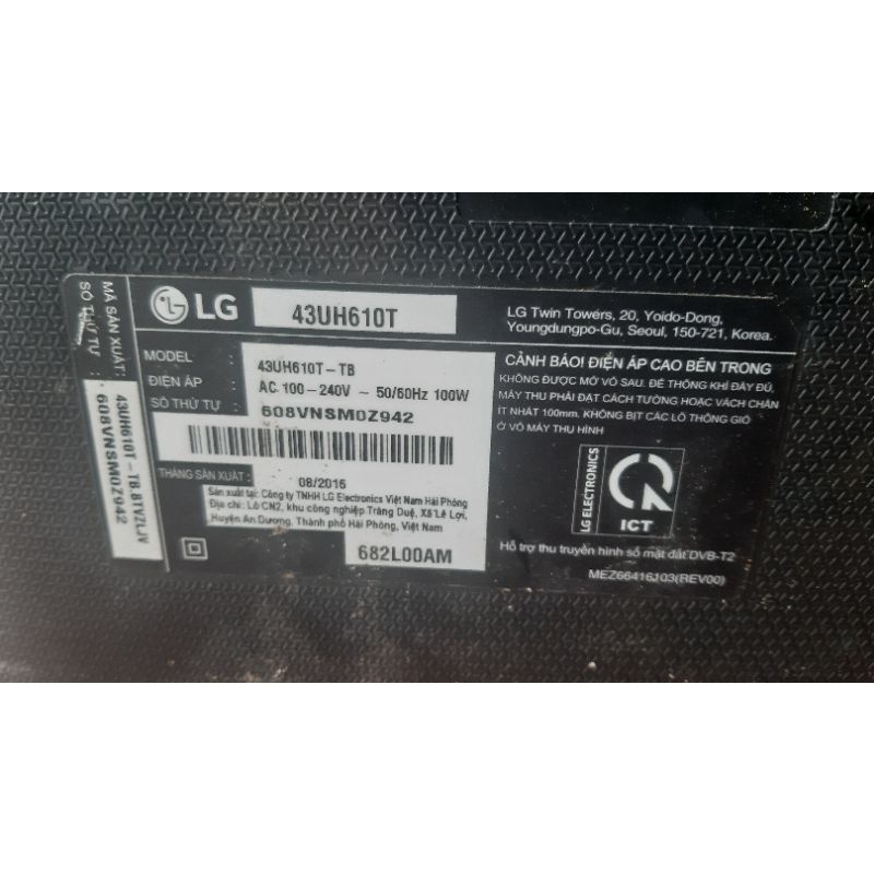 Bo tcon tivi LG 43UH610T bóc máy