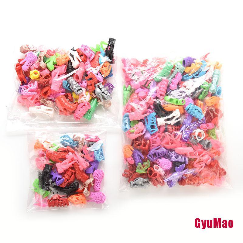 Set 15/30/60 Đôi Giày Cao Gót Nhiều Kiểu Cho Búp Bê Barbie