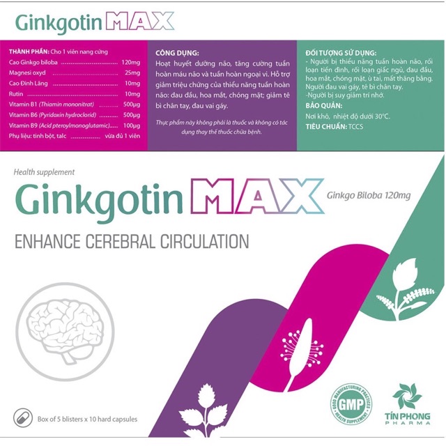 Ginkgotin max- tăng cường tuần hoàn não