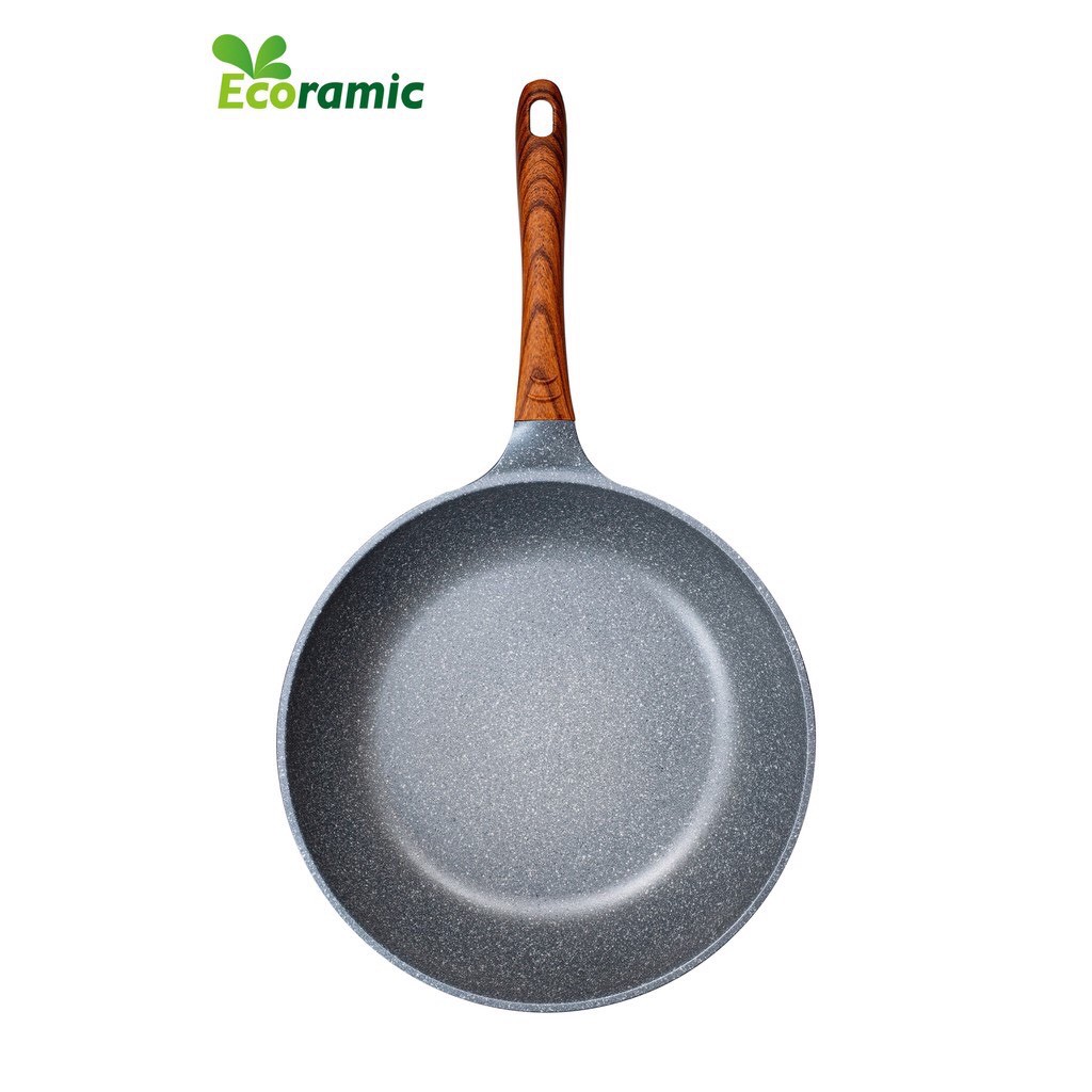 Chảo sứ ceramic ECORAMIC đáy từ vân đá chống dính size 22 - 24 - 26 - 28 tay cầm chịu nhiệt chảo gốm sứ