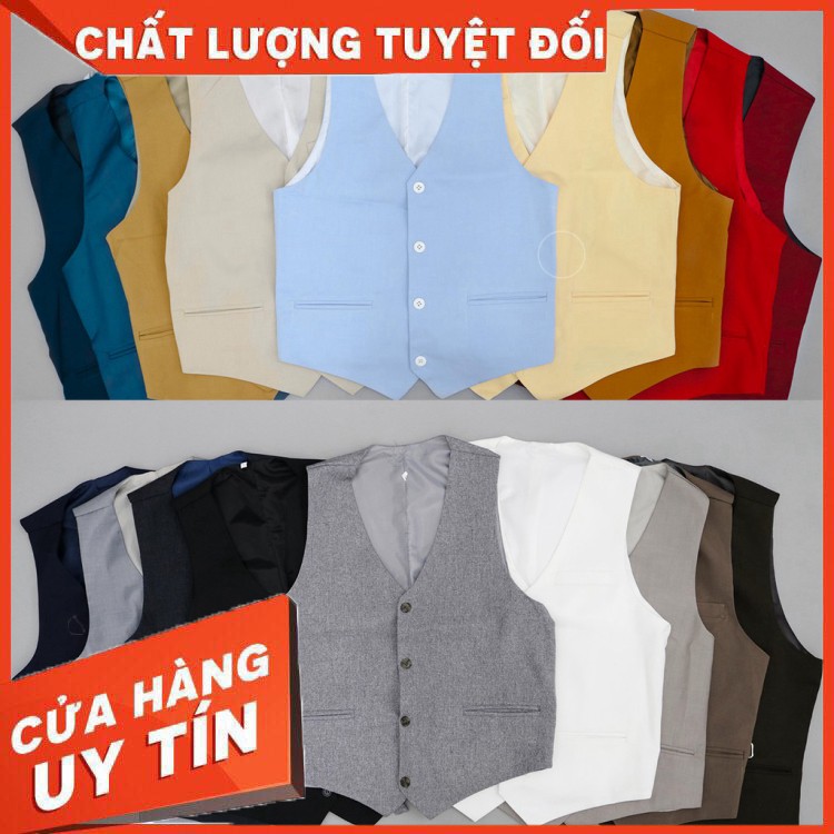 Áo gile nam TPHCM - KINGCHUYENSI - Áo gile Công Sở đẹp dành cho Trung Niên, Màu Đen, Trắng, Xám, Đỏ có bigsize, size lớn