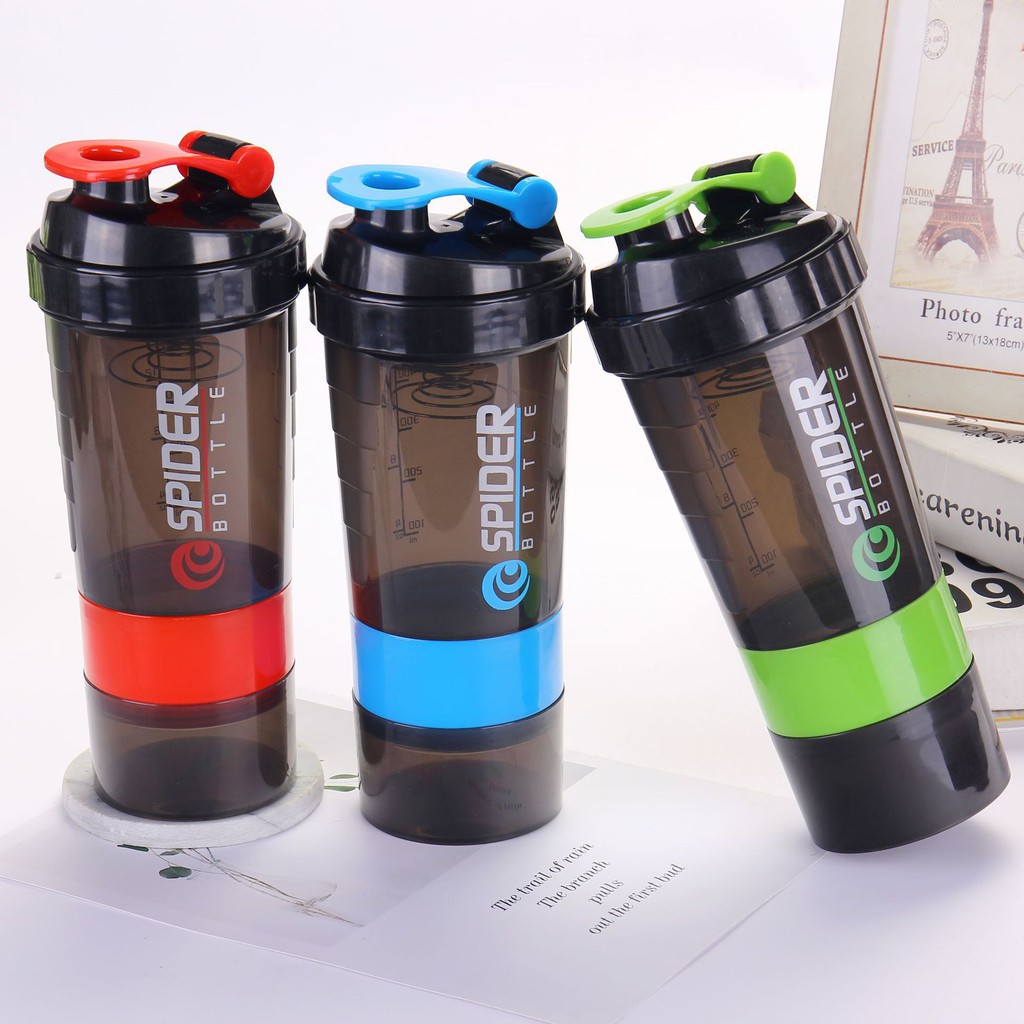 Bình lắc ,bình nước tập gym 3 Ngăn Tiện Dụng 500 ML Tập tạ BL-124