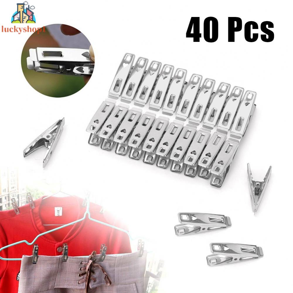 Set 40 Kẹp Vải Co Giãn Bằng Thép Không Gỉ Chất Lượng Cao