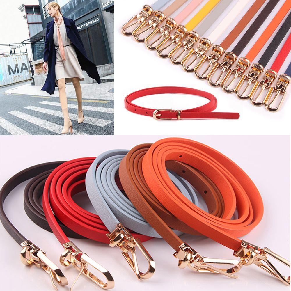 Thắt Lưng Bản Mỏng Màu Kẹo Duyên Dáng Thời Trang Cho Nữ
