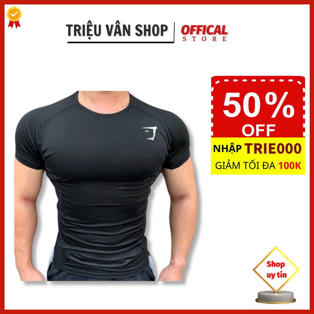 Áo Thun G.ymshark Body Nam Form Dài- Áo Tay Ngắn Tập Gym Thun Lạnh VNXK Bền Đẹp Không Xù Lông
