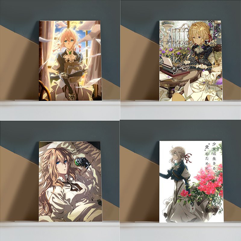 Tấm Poster anime cao cấp giấy 260gsm Violet Evergarden chibi ảnh đẹp nhiều mẫu