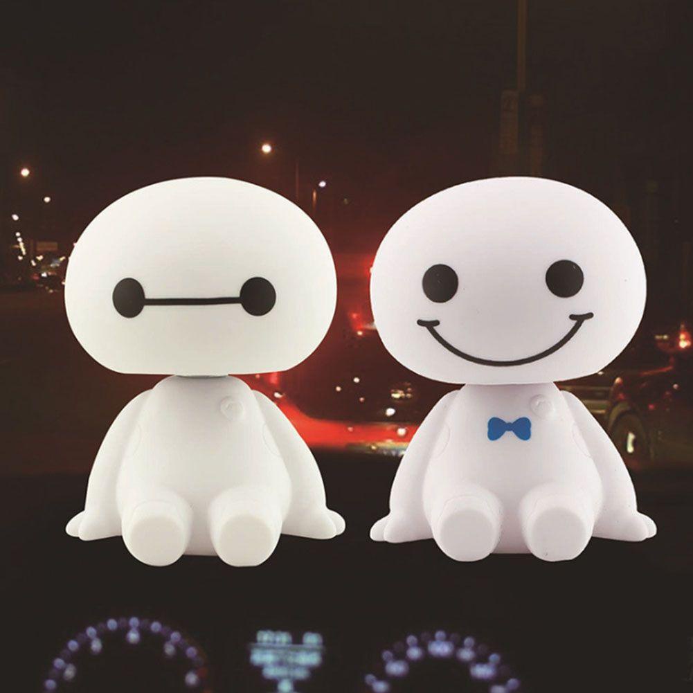 Myrongvn Búp Bê Robot Baymax Đầu Lắc Màu Trắng
