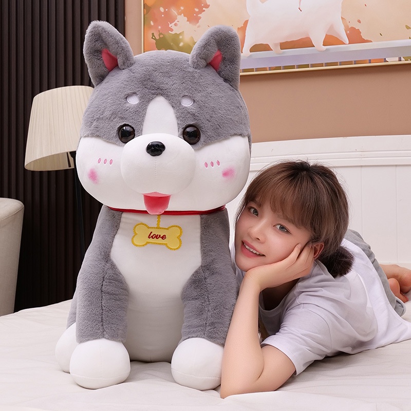 Thú Nhồi Bông Hình Chó husky Dễ Thương