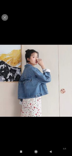 Áo khoác jean nữ Stay Beal in sau hàng chất như quả đất - xanh nhạt và đậm freesize dưới 58Kg