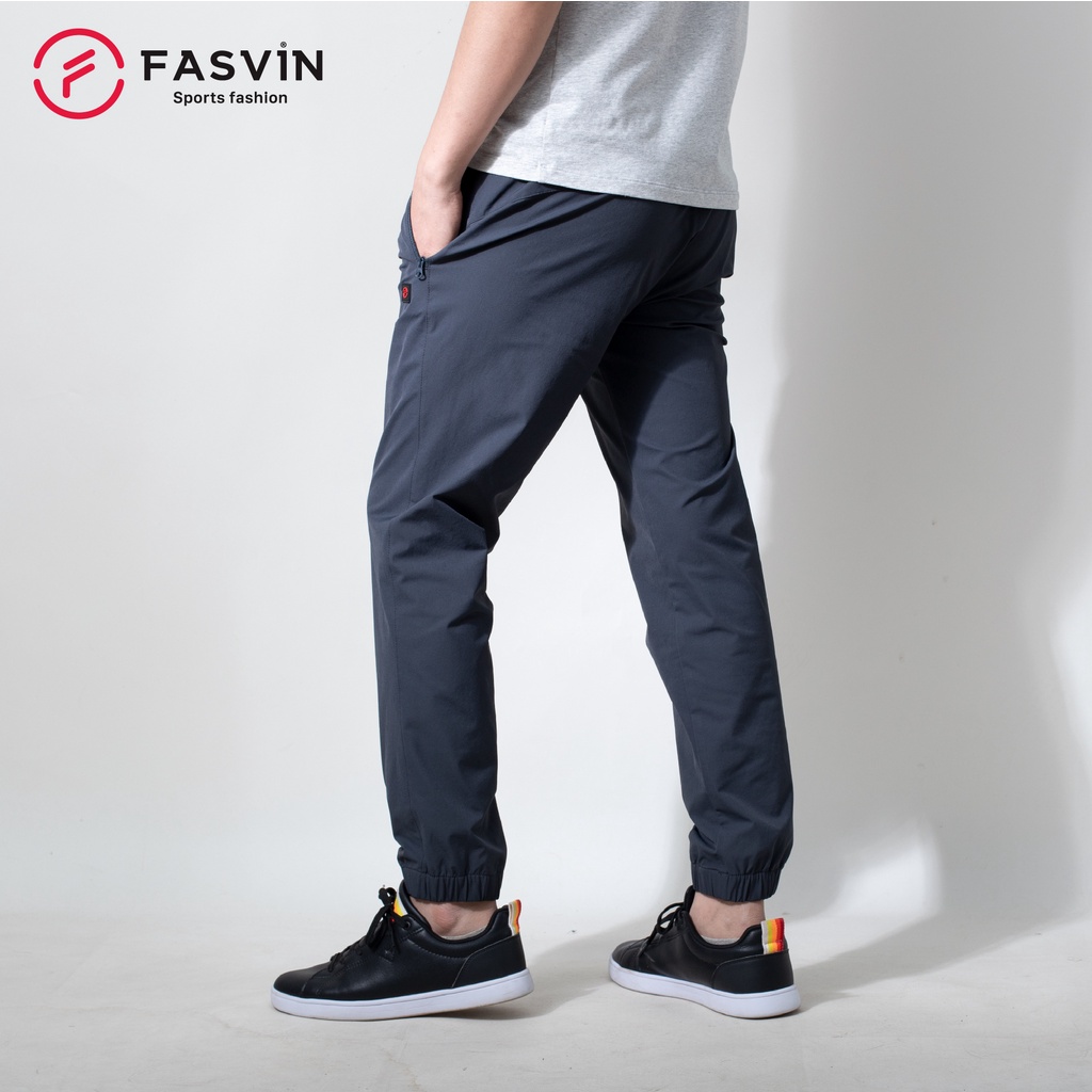 Quần jogger thể thao nam Fasvin DC20424.1.SG gấu bo vải gió mờ 01 lớp gấu bo cao cấp.