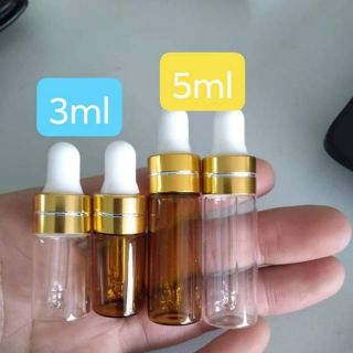 Combo 20 chai 5ml thủy tinh mỏng màu Nâu