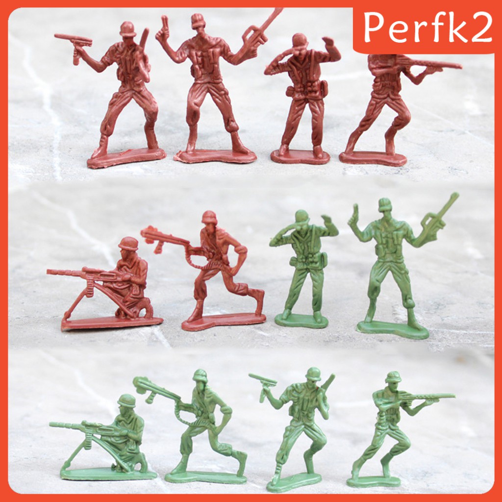 120Pcs Plastic Soldier 4cm Army Figures Army Sand Scene Model Green Color